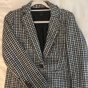 Ann Taylor Black and White Houndstooth Blazer